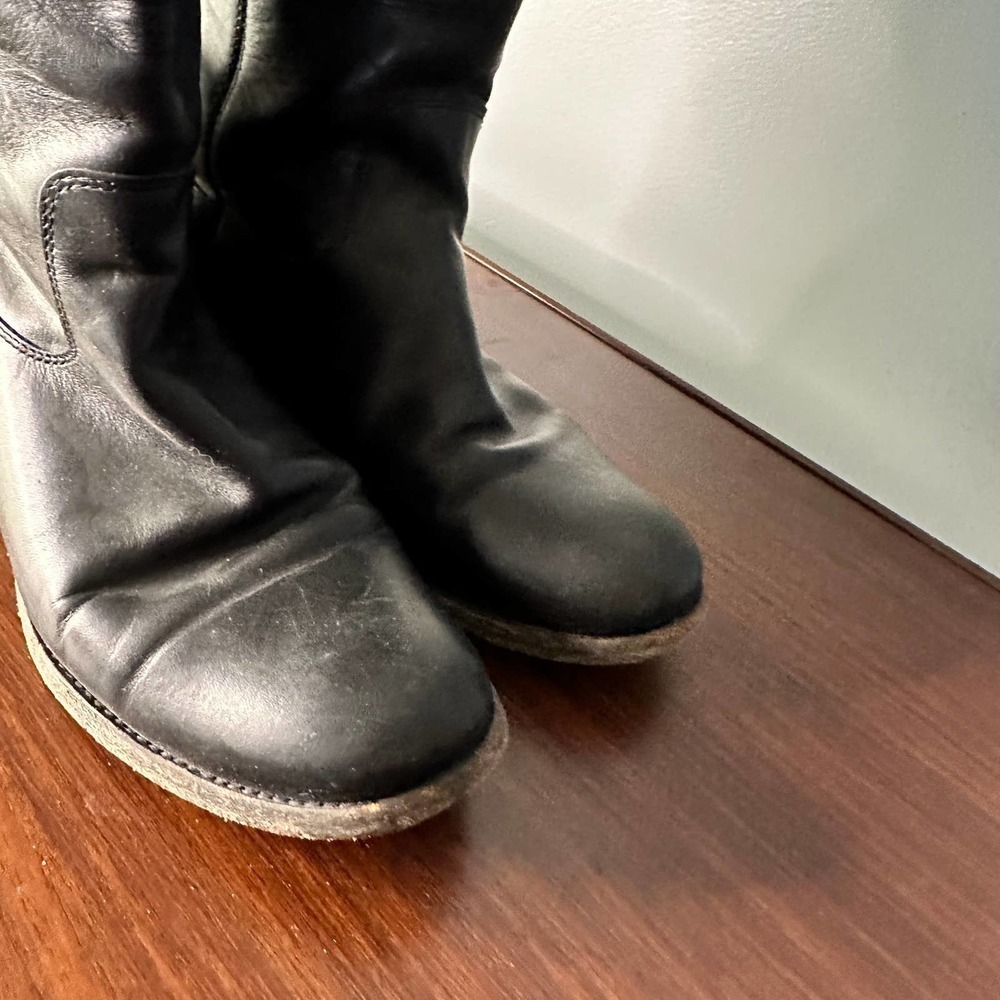 Frye Melissa Button Pull On Black Riding Boots Size 6B - Picture 6 of 13